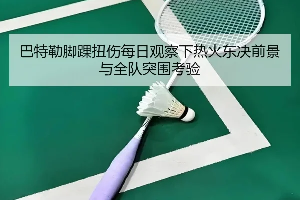 巴特勒脚踝扭伤每日观察下热火东决前景与全队突围考验